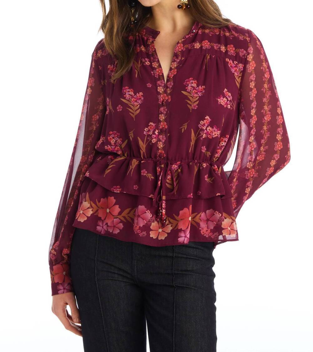 NEW ALLISON NEW YORK women's augustina top in floral clusters